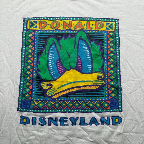 Vintage 90s Disneyland Donald Duck Animal Kingdom Art T-Shirt Mens Large - Picture 5 of 10